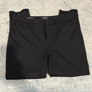 NYDJ Ami Skinny Jean Black Denim Size 12 with back of Ankle Zip Detail